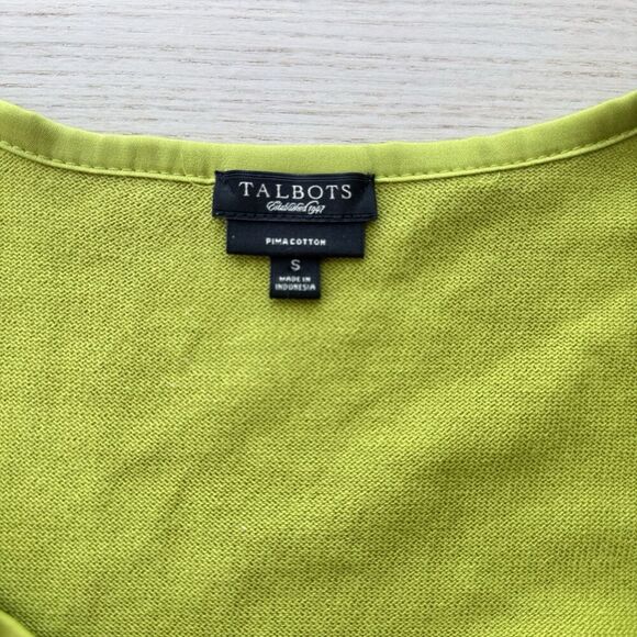 Talbots Pima Cotton Blend Cardigan Womens Plus S Green Button Up Career Casual - Picture 3 of 10